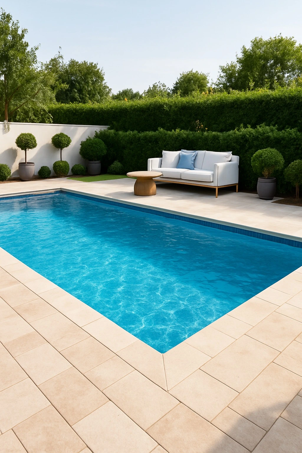 Piscina en fibra de vidrio terminada